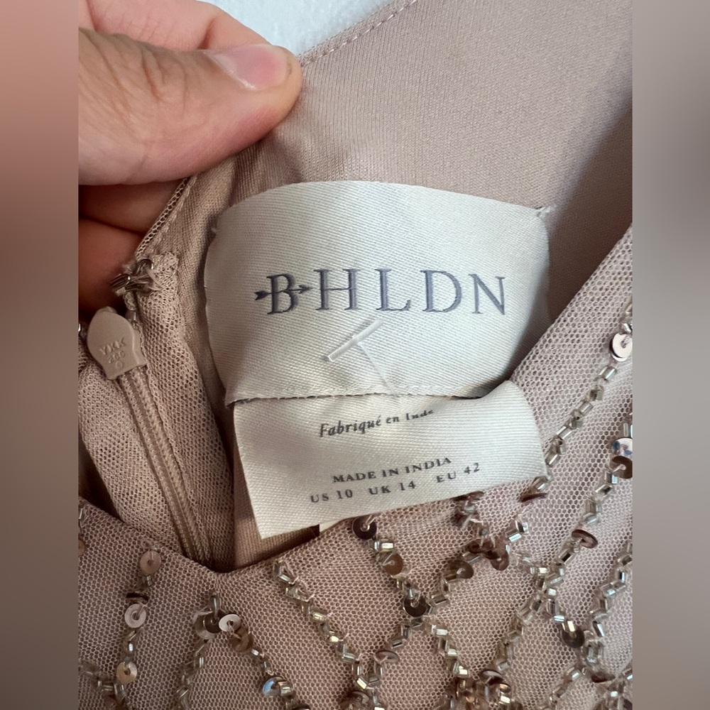Bhldn Blaise Maxi Beaded Dress Blush / Beige - Picture 4 of 8